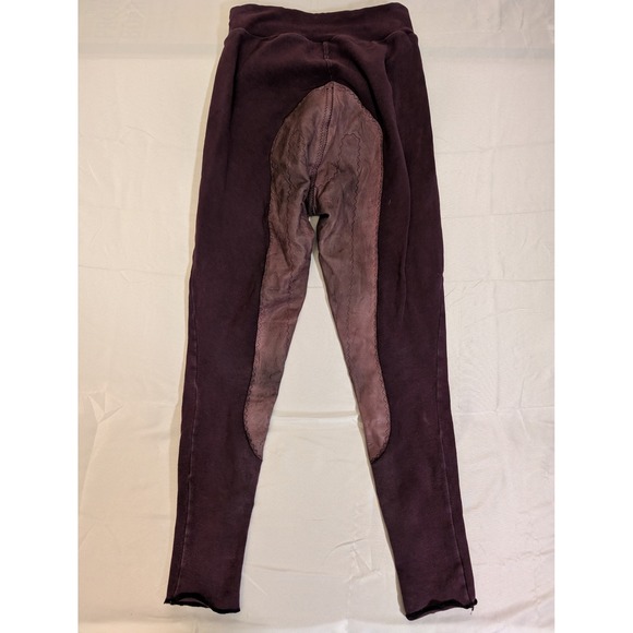 Equissentials Womens 24/27 Full Seat Deerskin Riding Tights Breeches Purple - Picture 8 of 10